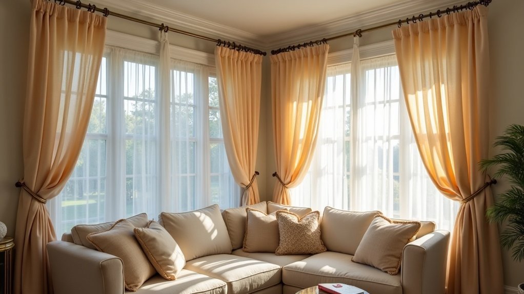 corner curtain rod selection