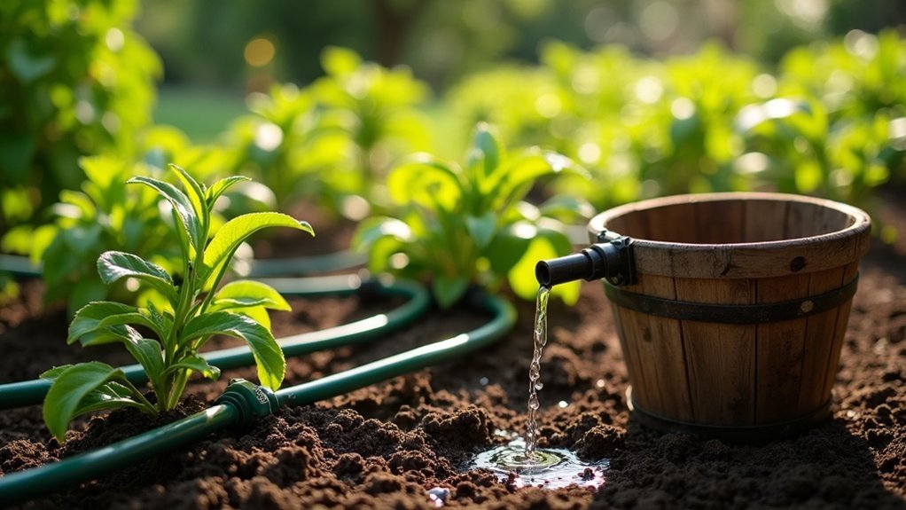 manual drip irrigation setup