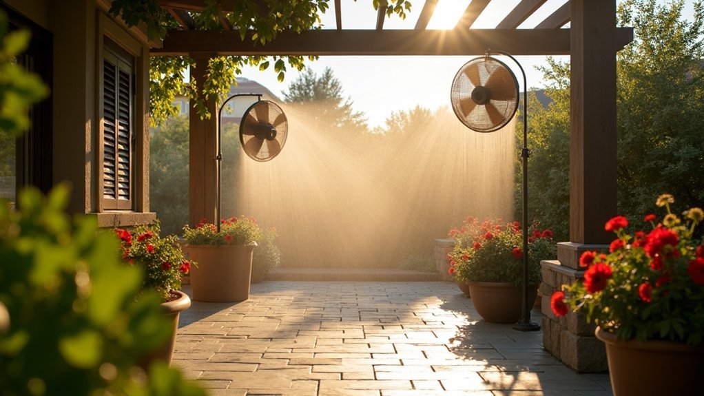 outdoor cooling misting fans